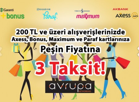 ALIŞVERİŞLERİNİZ DE TAKSİT İMKANI!